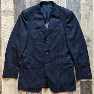 Versace Suit Jacket Blazer Black Striped